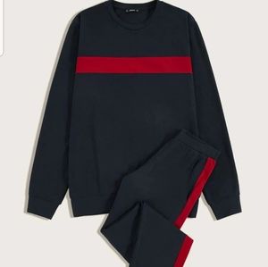 Guys Colorblock Pullover & Tape Side Pants PJ Set